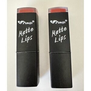 Amuse Matte Lips Lipstick Lot of 2 – Bold Red Shades New Sealed
